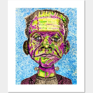 Trippy Frankenstein (Color) Posters and Art